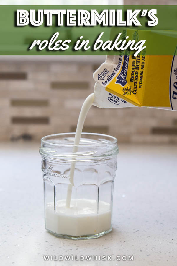 Pouring buttermilk into a glass jar