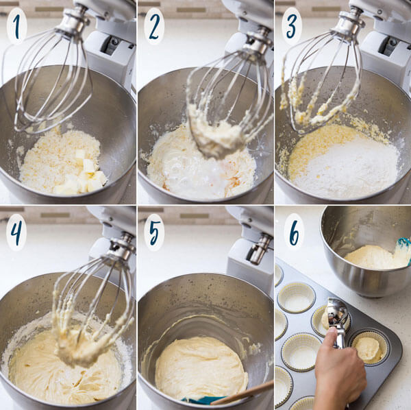 Making lemon cupcake batter