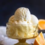 Orange Ice Cream in an amber ice cream bowl