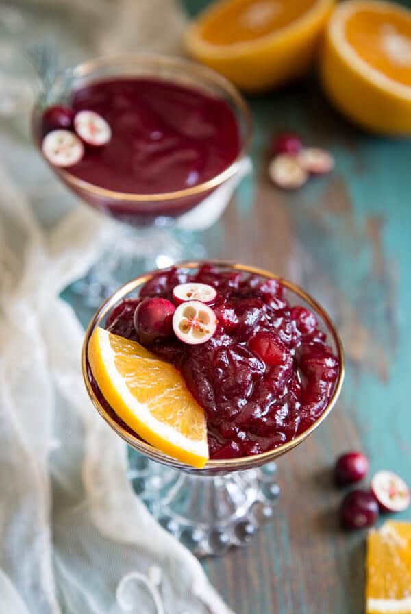 Cranberry Orange Sauce in serving cups