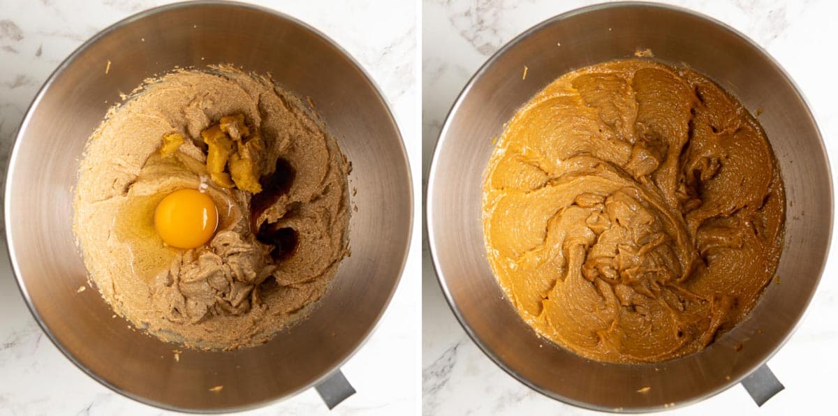 Egg, miso, vanilla are added, and creamed together.