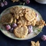 A plate of pie crust cookies.