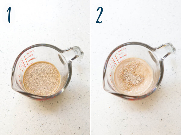 Activating dry yeast in a measuring cup