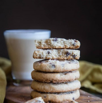 A stack of chocolate chip shortbread