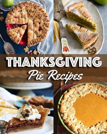 A collage of Thanksgiving pie recipes