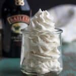 Homemade Baileys Irish cream whipped cream in a jar.