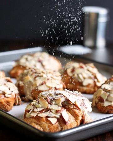 Almond Croissant with a dusting of powder sugar