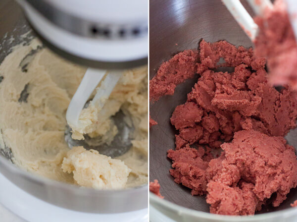 How to mix Strawberry Shortbread Cookies dough