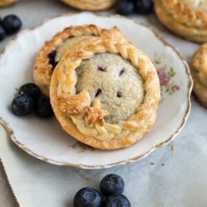Blueberry Hand Pies on a plate.