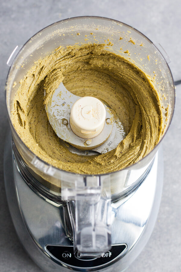 Pistachio Butter made in a food processor