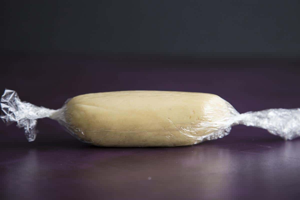 A roll of Homemade Almond Paste.