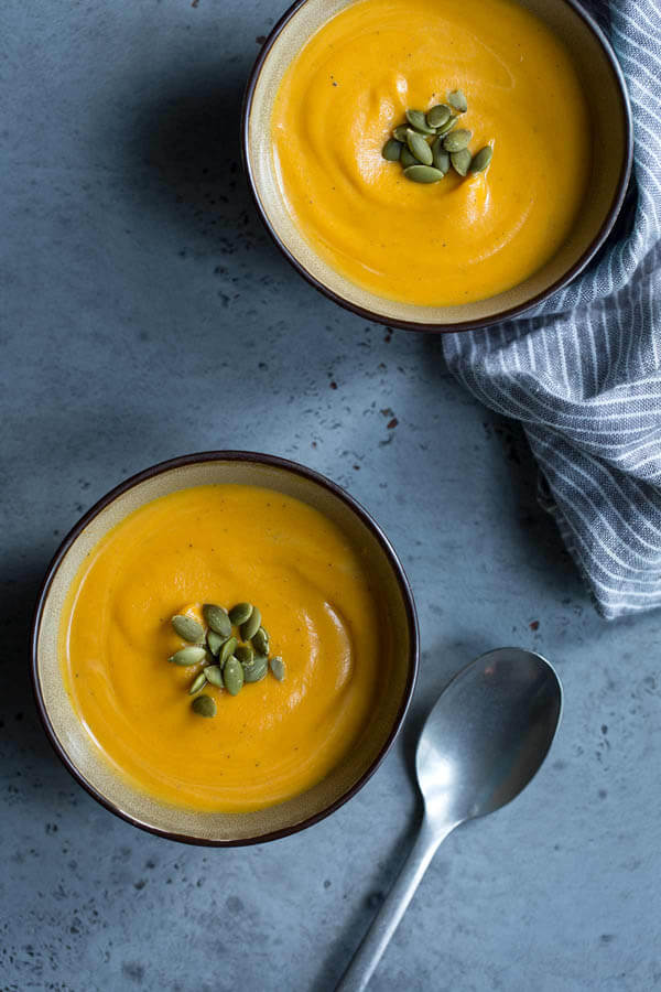 Thanksgiving dinner menu - sweet potato soup from Savory Simple