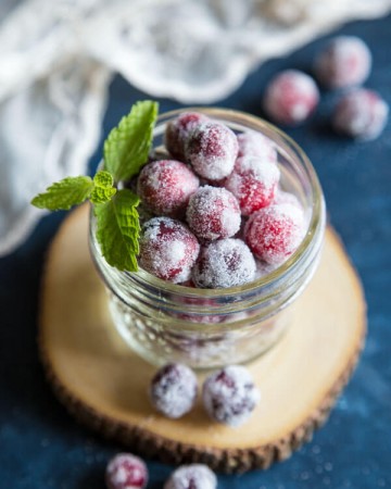 Sugared Cranberries in a jar