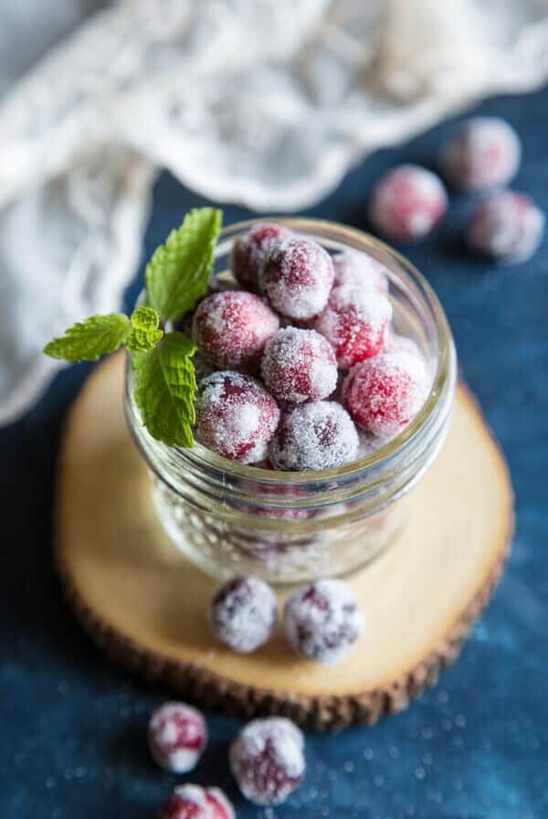 Sugared Cranberries in a jar