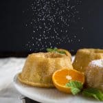 Powder sugar dusting on a mini bundt cake