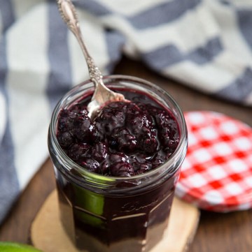 Mixed berry compote in a jar
