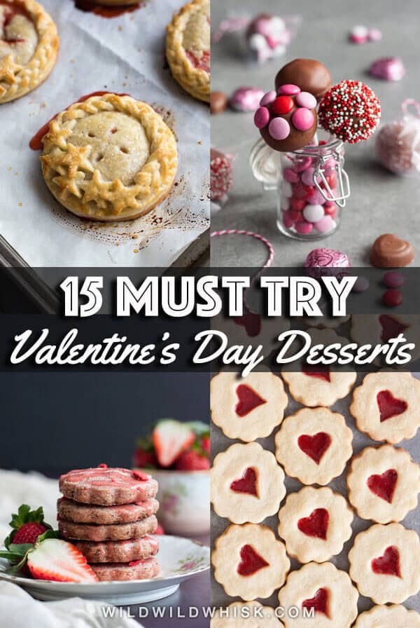 A collage of 4 Valentine's Day Desserts