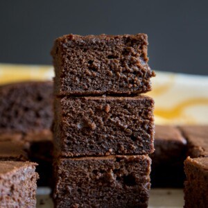 A stack of mochi brownies.