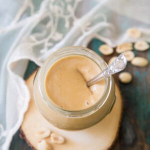 Honey peanut butter in a jar