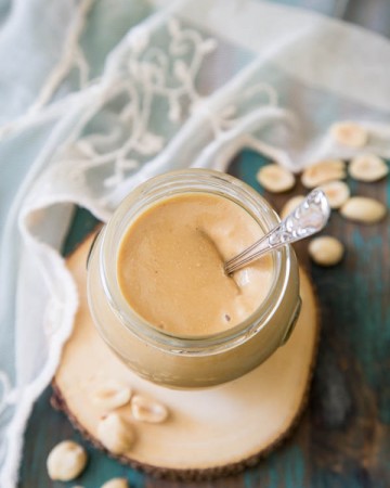 Honey peanut butter in a jar