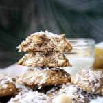 A stack of banana cookies.