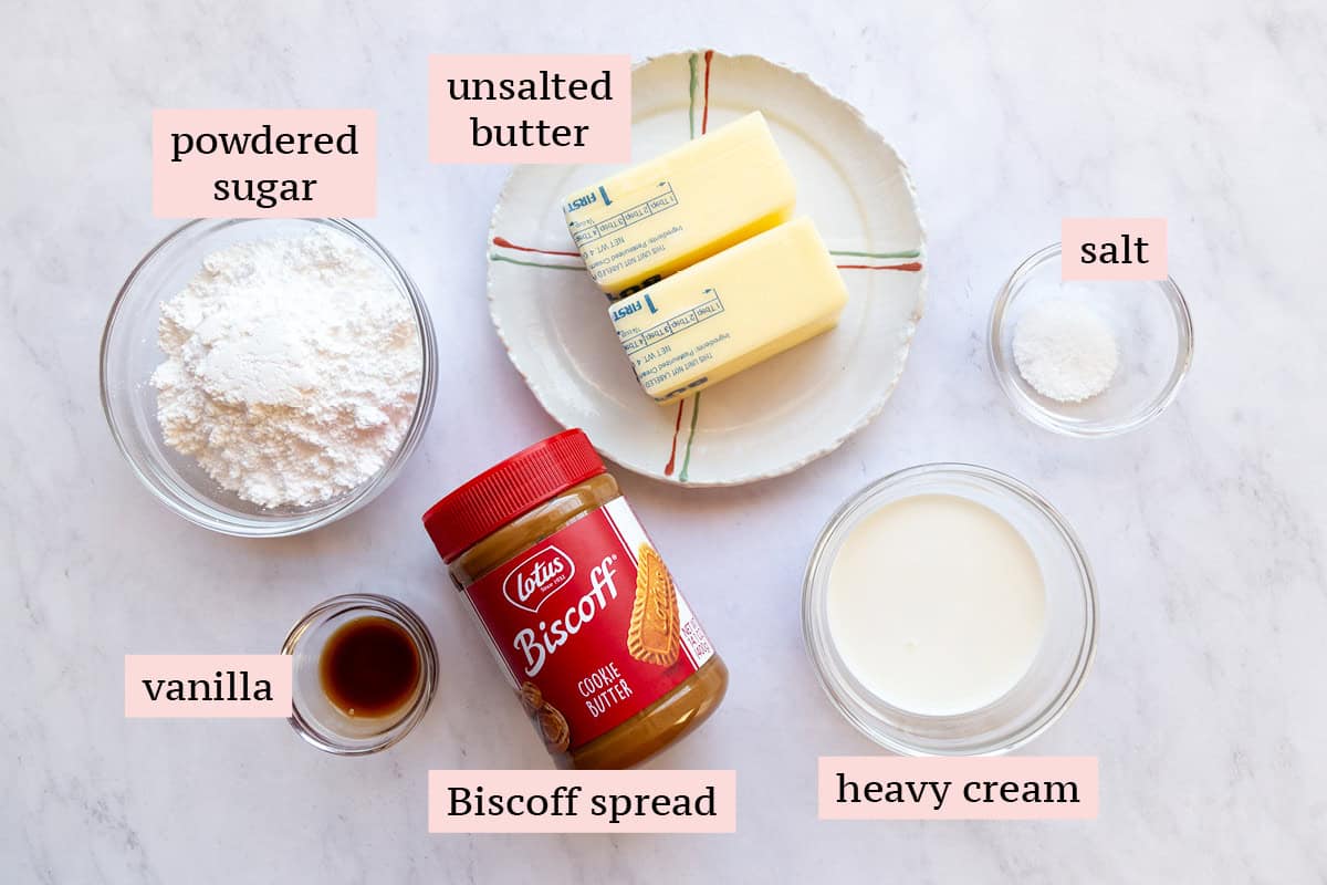 Ingredients for Biscoff icing.