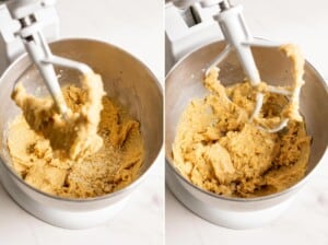 Chopped macadamia nuts are stir into the cookie dough.