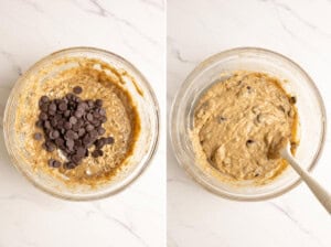 Fold in dark chocolate chips.
