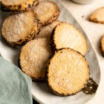 A plate of miso shortbread cookies.