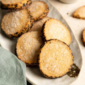 A plate of miso shortbread cookies.