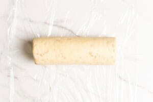 A log of miso toffee shortbread dough.