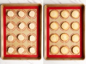 Bake lavender shortbread cookies on lined baking sheet.