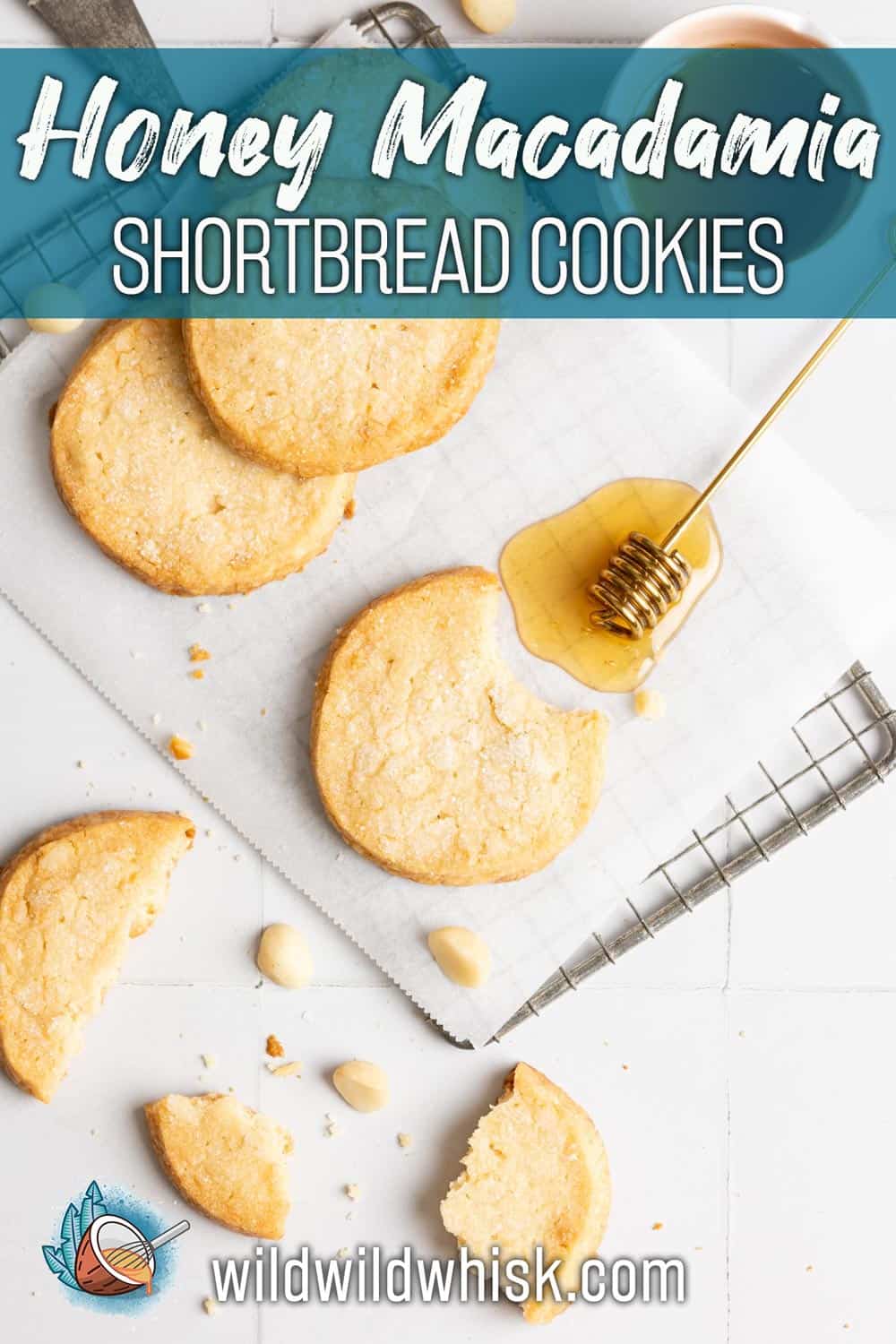 Honey Macadamia Shortbread Cookies - Wild Wild Whisk