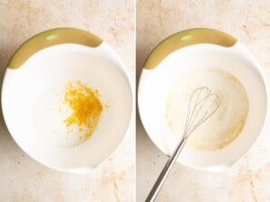 Whisk together lemon zest and sugar.