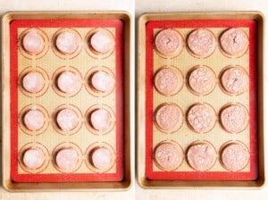 Baking raspberry shortbread cookies.