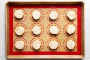 Unbaked rosemary shortbread cookie dough on a baking sheet.