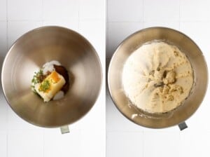 Cream butter with honey, sugar, vanilla, rosemary.