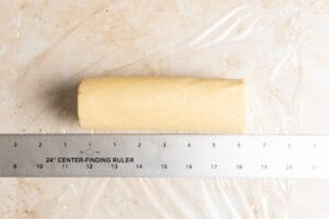 A log of shortbread cookie dough.